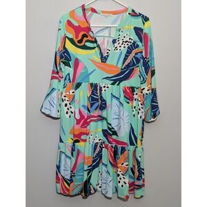 Mary Square Laguna Mini Dress Vacation Beach Summer Women's Size L